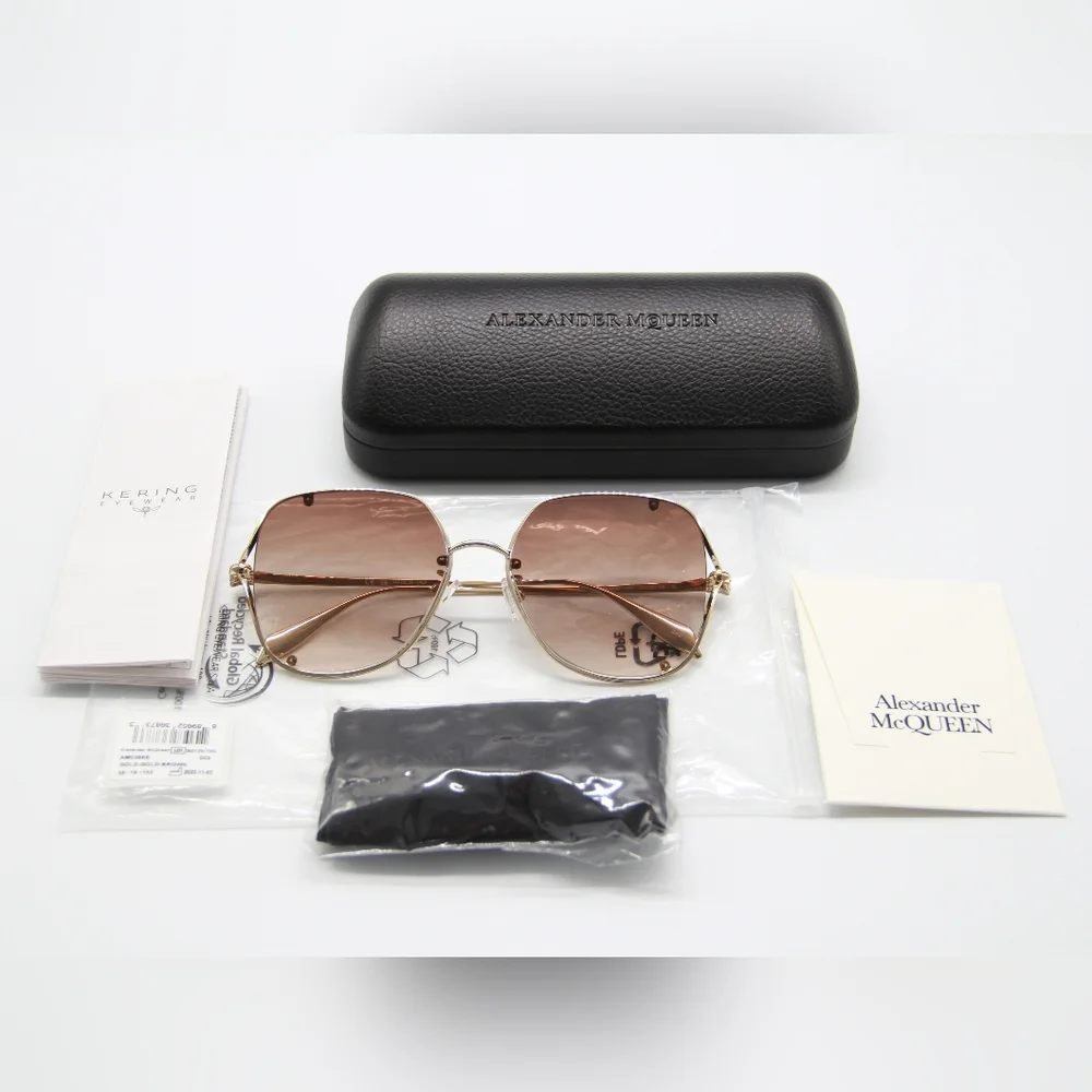 NEW ALEXANDER MCQUEEN AM0366S  002 UNISEX SUNGLASSES ALEXANDER MCQUEEN AM0366S - Picture 12 of 12